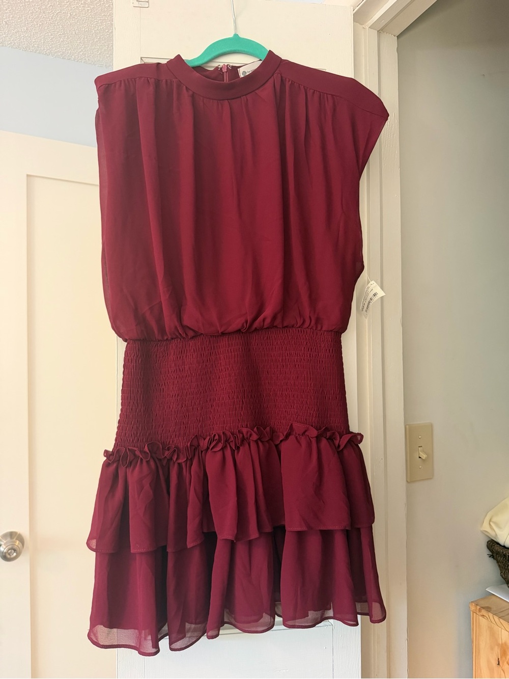 The Impeccable Pig Burgundy Ruffled Dress